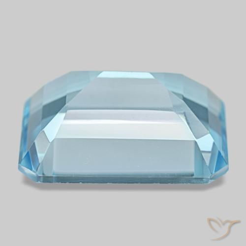 Topázio azul natural 14,46ct, corte esmeralda, VVS