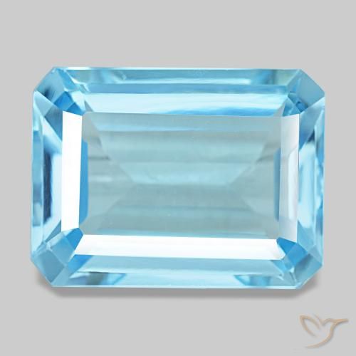 14.71ct azul topázio, corte esmeralda, VS