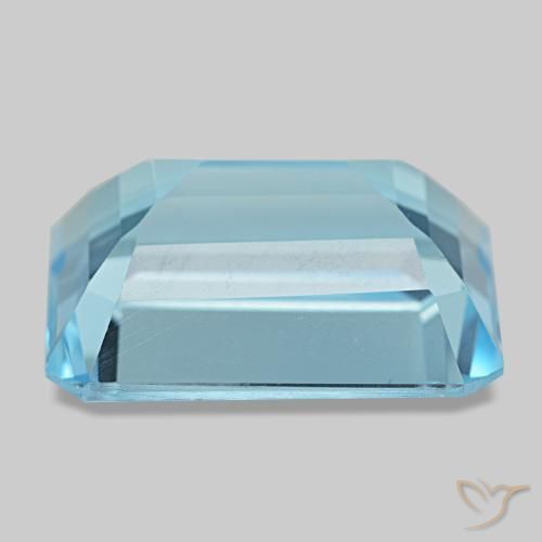 Topázio azul natural 15,53ct, corte esmeralda, VS