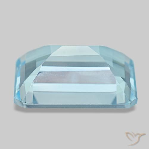 Topázio azul natural 12,92ct, corte esmeralda, VS