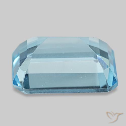 Topázio azul natural 14,56ct, corte esmeralda, VS