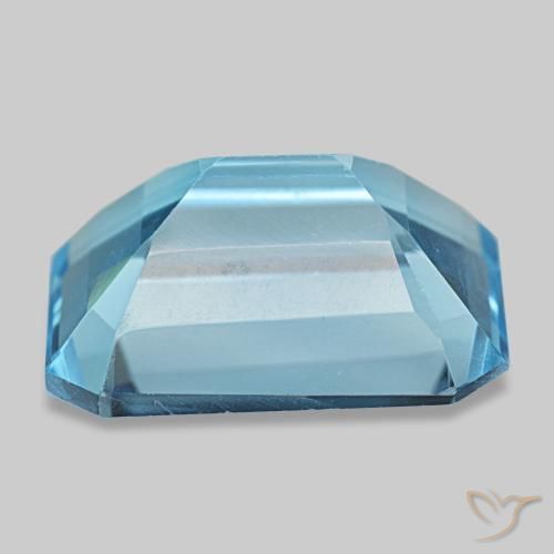 Topázio azul natural 13,28ct, corte esmeralda, VS