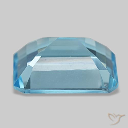 Topázio azul natural 13,53ct, corte esmeralda, VS