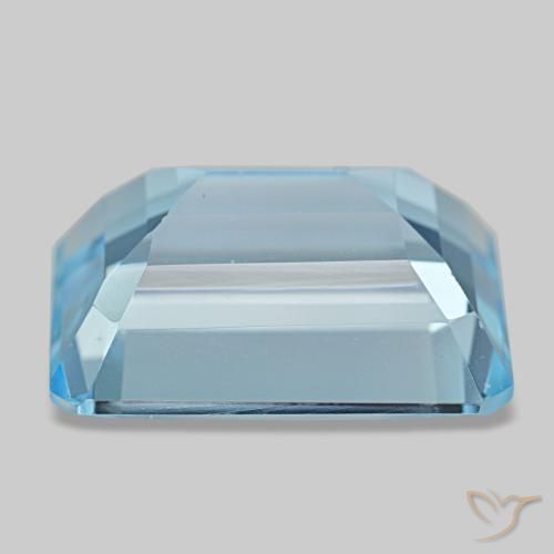 Topázio azul natural 15,82ct, corte esmeralda, VVS-VS