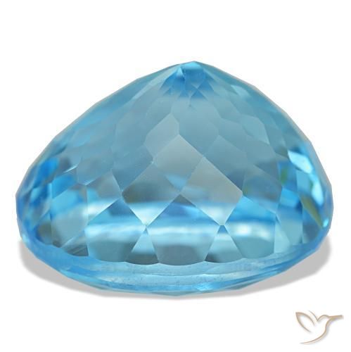 Topázio azul natural 23,74ct, corte oval, VS