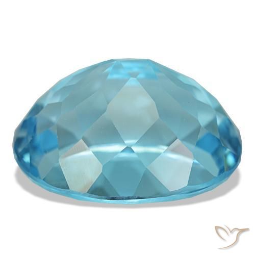 Topázio azul natural 21,16ct, corte oval, VVS-VS