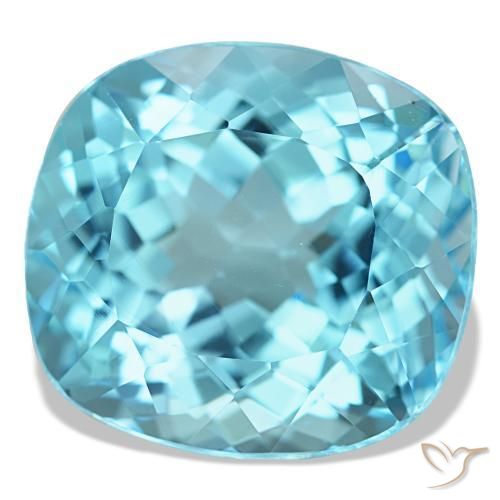 Topázio azul natural 20,90ct, almofada cortada, VS