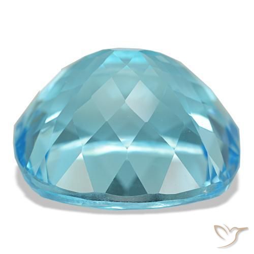 Topázio azul natural 20,90ct, almofada cortada, VS