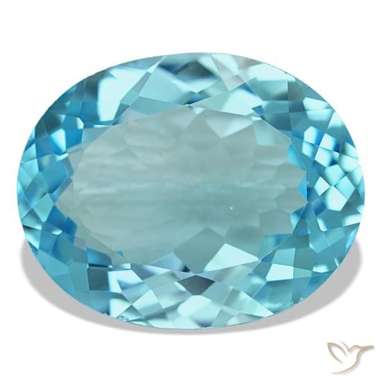 20.49ct azul topázio, oval, VS
