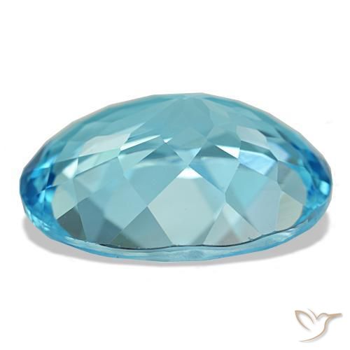 Topázio azul natural 20,49ct, corte oval, VS