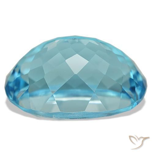 Topázio azul natural 27,22ct, corte oval, VS