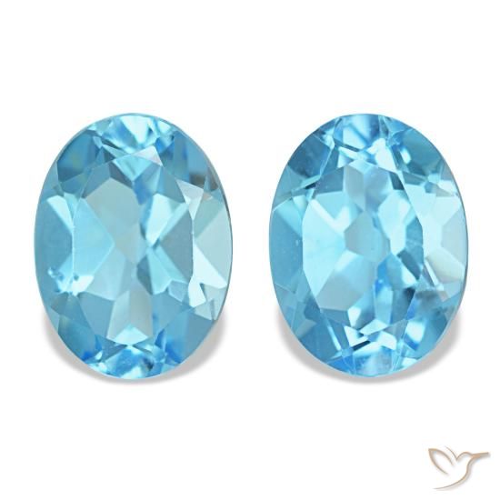 Pedras preciosas de topázio azul natural de 3,04 ct, corte oval, VS