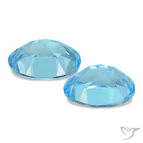 Pedras preciosas de topázio azul natural de 3,04 ct, corte oval, VS