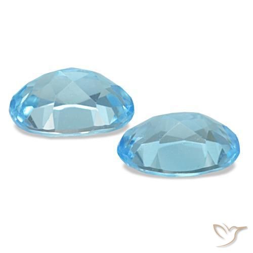 Pedras preciosas de topázio azul natural de 2,29 ct, corte oval, VS