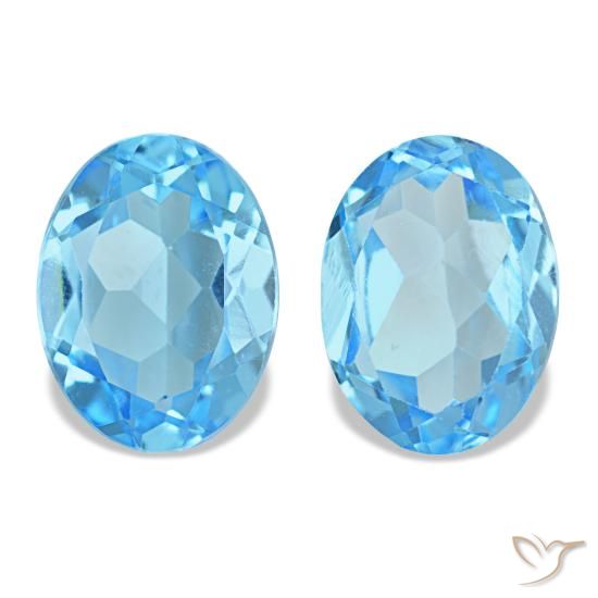 2.90ctw azul topázio, oval, VVS-VS