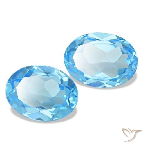 Pedras preciosas de topázio azul natural de 2,90 ct, corte oval, VVS-VS
