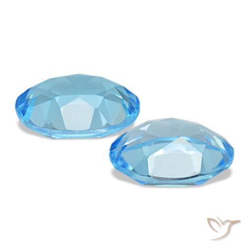 Pedras preciosas de topázio azul natural de 2,90 ct, corte oval, VVS-VS