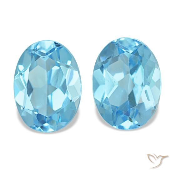 Pedras preciosas de topázio azul natural de 3,16 ct, corte oval, VVS-VS