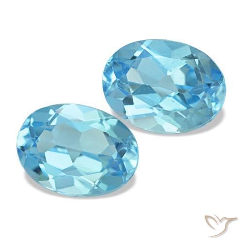 Pedras preciosas de topázio azul natural de 3,16 ct, corte oval, VVS-VS