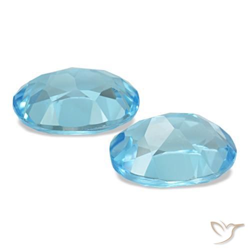 Pedras preciosas de topázio azul natural de 3,16 ct, corte oval, VVS-VS