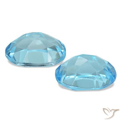 Pedras preciosas de topázio azul natural de 3,36 ct, corte oval, VVS-VS
