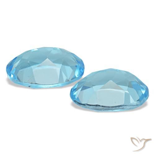 Pedras preciosas de topázio azul natural de 2,95 ct, corte oval, VS