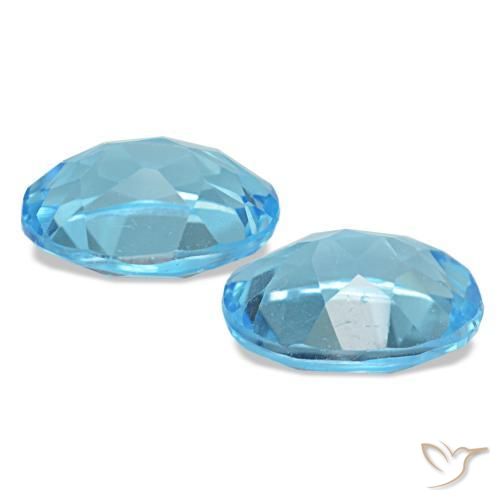 Pedras preciosas de topázio azul natural de 2,96 ct, corte oval, VS