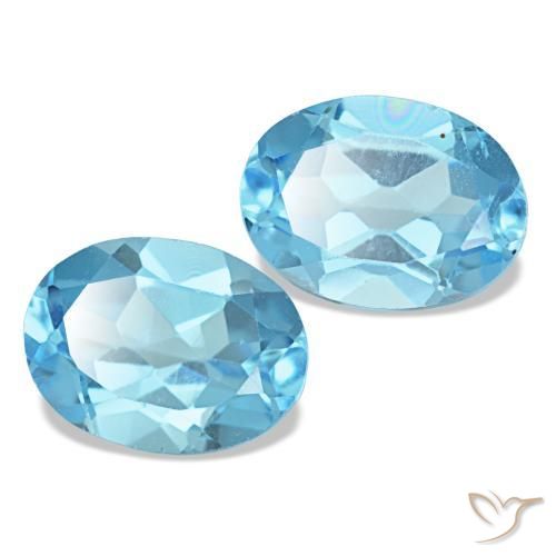 Pedras preciosas de topázio azul natural de 3,25 ct, corte oval, VS