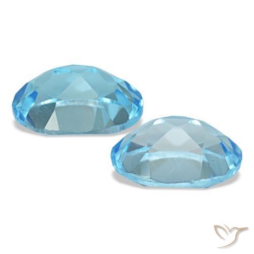Pedras preciosas de topázio azul natural de 3,25 ct, corte oval, VS