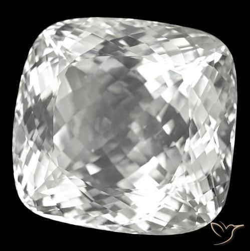 Topázio branco natural 326,82ct, almofada cortada, VVS-VS