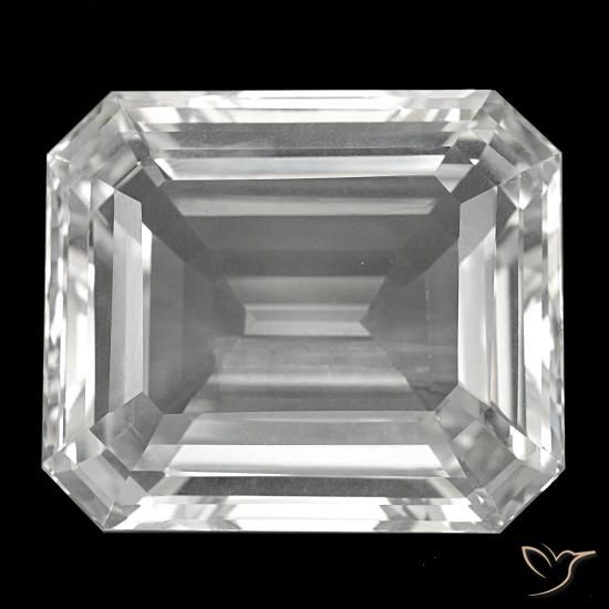 Topázio branco natural 237,16ct, corte esmeralda, VVS