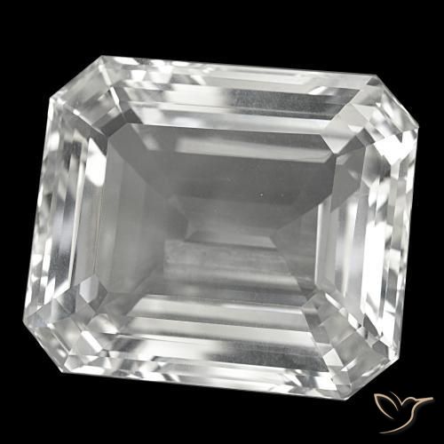 Topázio branco natural 237,16ct, corte esmeralda, VVS