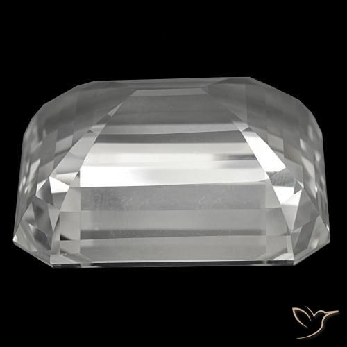 Topázio branco natural 237,16ct, corte esmeralda, VVS