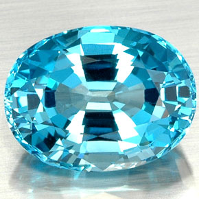 Topázio azul natural 22,73ct, corte oval, VVS
