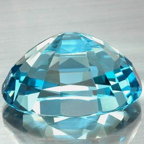 Topázio azul natural 22,73ct, corte oval, VVS