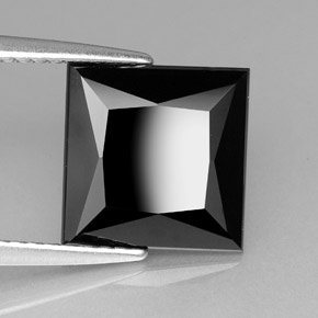 Turmalina preto natural 3,06ct, quadrado, opaco