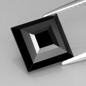 Turmalina preto natural 3,06ct, quadrado, opaco