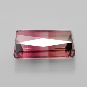 Turmalina bicolor natural 9,52ct, corte esmeralda, VVS-VS