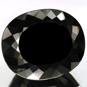 Turmalina preto natural 79,41ct, corte oval, opaco