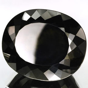 Turmalina preto natural 79,41ct, corte oval, opaco