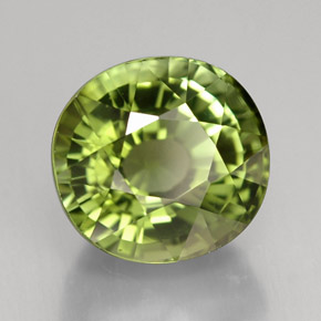 Turmalina verde natural 4,39ct, corte oval, VS