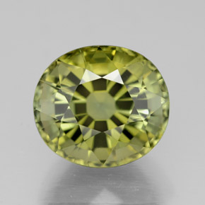 Turmalina amarelo natural 3,86ct, corte oval, VVS-VS