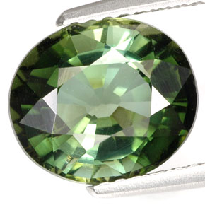 Turmalina verde natural 3,55ct, corte oval, VVS-VS