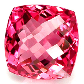 Turmalina vermelho natural 7,86ct, almofada cortada, VVS-VS