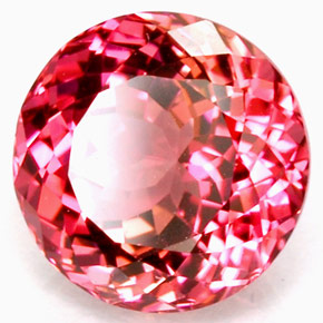 Turmalina vermelho natural 2,04ct, corte redondo, VVS-VS