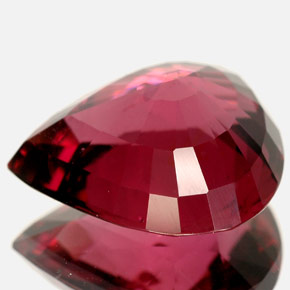 Turmalina vermelho natural 7,68ct, formato de pêra, VVS-VS