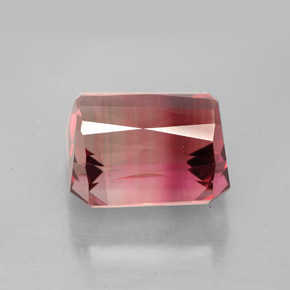 Turmalina bicolor natural 8,43ct, corte esmeralda, VVS