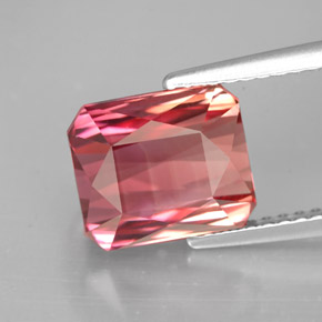 Turmalina bicolor natural 3,96ct, corte esmeralda, VVS