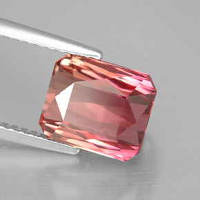 Turmalina bicolor natural 3,96ct, corte esmeralda, VVS