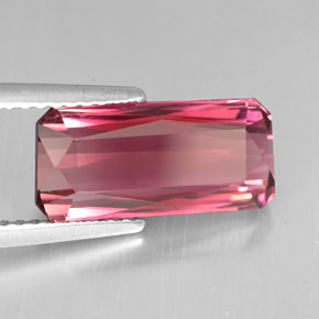 Turmalina rosa natural 3,75ct, corte esmeralda, VVS-VS